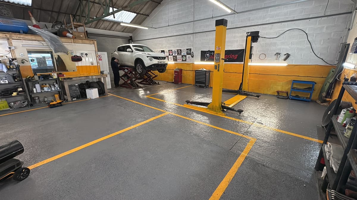 Mechanic working on a car